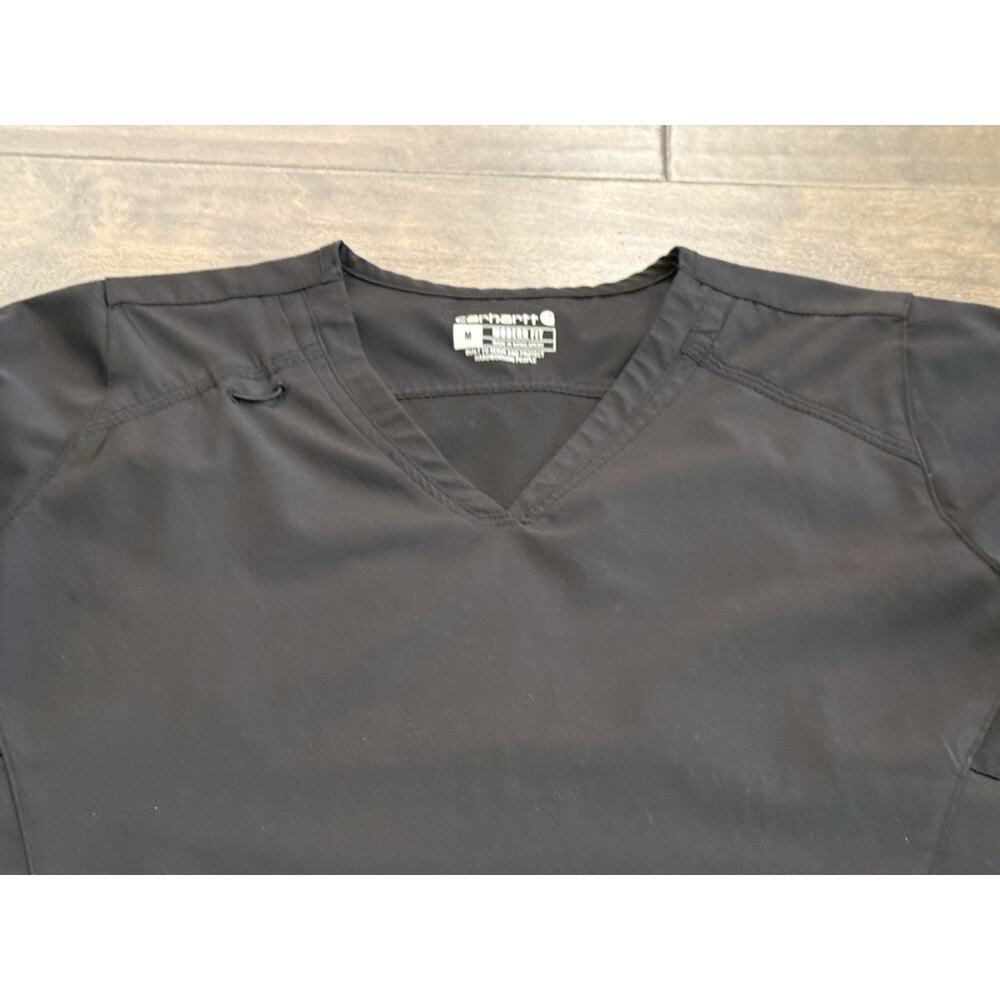 Carhartt Force Womens Black Scrub Top V-Neck Short Sleeve Modern Fit M C12106 View 4